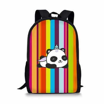 Animacinių filmų Panda Spausdinti Spalvinga Mokyklos Maišą Paauglių Berniukų, Mergaičių Knyga Maišeliai Vaikams Kuprinės Vaikams Kuprinę Studentų Bagpack pieno stiklo