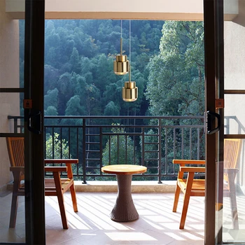 Sieniniai šviestuvai hanglamp kabo lempa šiaurės lempos aukso restoranas miegamojo lovos metalo paprasta Postmodernios kūrybinės