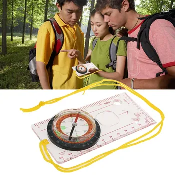 Nešiojamų Mini Kompasas Taktinis Daugiafunkcinis Lauko Braižymo Masto didinamasis stiklas Priemonė, Kempingas, Žygiai Kompasas su pakabinimo String