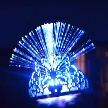 Nemokamas pristatymas 10vnt/daug led drugelis apdangalai, Šviesos optinio pluošto Lankelis LED Šalies Raves gimtadienio dekoracijos vaikams