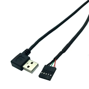 USB 2.0 Kairėje ir Dešinėje Kampas 90 Laipsnių Vyrų ir 1x 5Pin Moterų 2.54 USB Header PCB Plokštę Kabelis usb 2.0 kabelis, 0.5 m/50cm