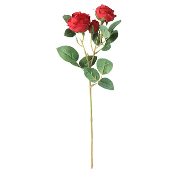 3 Galvutės, Šilko Gėlės 2 Pumpurai Dirbtinių Rožių Žiedai, Filialas, Vestuvių Šalies Namų, Atostogų Dekoro Imitacija, Švieži Flores