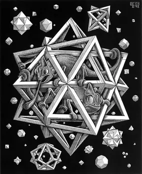 M. C. Escher Žvaigždžių Menas Spausdinti Plakato tapybos drobė Namų Dekoro Sienos Menas