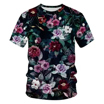 Jessingshow marškinėliai Moterims Atsitiktinis Vasaros trumpomis Rankovėmis Tshirts Femme Gėlių Spausdinti viršūnes & tees Vintage marškinėliai Moterų Plius Dydis