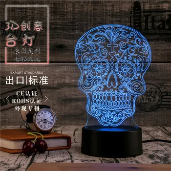 3D Led Nakties Šviesos Stalo Lempa Kaukolės Kaukę Šviesos diodų (Led) Namų Koridorius, Viešbučio Šalies Atmosfera, Šviesos Novety Apšvietimo Kūrybos Dovana
