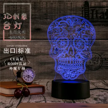 3D Led Nakties Šviesos Stalo Lempa Kaukolės Kaukę Šviesos diodų (Led) Namų Koridorius, Viešbučio Šalies Atmosfera, Šviesos Novety Apšvietimo Kūrybos Dovana