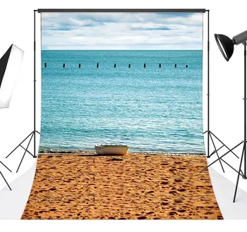 Fotografija Backdrops Pajūrio & Vandenyno Smėlio Paplūdimio Vasaros Atostogų Naujagimiui Lopšelio Portretų Fone