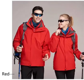 Vyrų ir Moterų Vėjo Vandeniui Lauko Soft Shell Audinio Kvėpuojantis Šiltas Trijų-In-One Coat Odinė Striukė Vyrai Tranšėjos Paltai