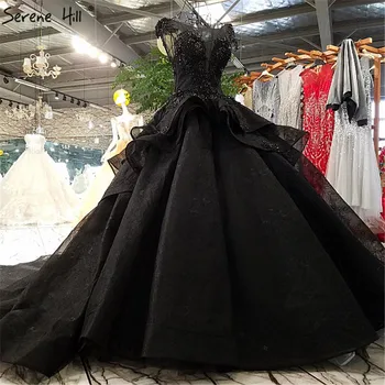 Juoda Mados Seksualus, Prabangus Vestuvių Suknelės 2020 Raukiniai Duobute Tiulio Senovinių Vestuvių Nuotakos Suknelė Vestido De Noiva