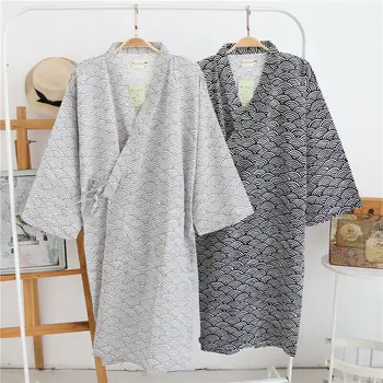 Japonijos Vyrų Moterų Sleepwear Namų Drabužių Kimono Yukata Chalatas Sauna Nustatyti Medvilnės Pižama 2020 Karšto Pardavimo Komfortą Naujas