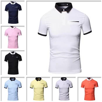 Polo Marškinėliai Vyrams, Vyrai Gali Dėvėti Trumpą rankovėmis Kietosios spalvos POLO Marškinėliai su Atlapų