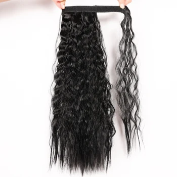 Vandens Banga, plaukai surišti į uodegą Pratęsimo Su Drugelio Įrašą Plaukų priauginimas Moterų Sintetinių Netikrą Hairpiece Ponio Uodega Apvynioti Aplink