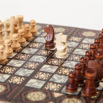 Mediniai Šachmatai Žaidimas 3 in 1 Šaškės, Šachmatai Nardai Kelionės Šachmatų Rinkinį, Sulankstomas šachmatų lentos su Medienos Šachmatų