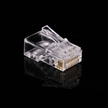 Ethernet Aišku, Priedai Aukso Ekranuoti Tinklo Jungties Kabelis Modulinės PC Galvos Plug 100vnt RJ45 8P8C