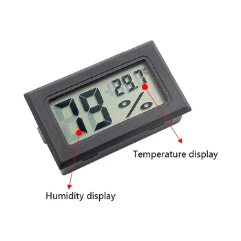 Mini Įterptųjų Belaidis Termometras su Drėgmėmačiu Elektroninis Skaitmeninis LCD Temperatūros Jutiklis oro Drėgmė Patalpose Termometras su Drėgmėmačiu