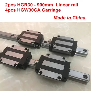 HGR25 linijinis vadovas: 2vnt HGR25 - 900mm + 4pcs HGW25CA linijinis bendrosios vežimo CNC dalys