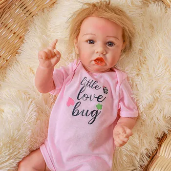 Bebe Reborn Baby Lėlės Mergaitėms viso Kūno Silikono Vinilo Realistiškas 20 Colių Baby Doll su Dantys Vaikams, Gimtadienio, Kalėdų Dovana