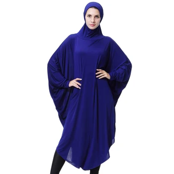 Csual Moterų Arabų Musulmonų Abaja Kietas vientisas Orinės Hijab Malda Kaftan Skraiste Suknelė su Skarelė