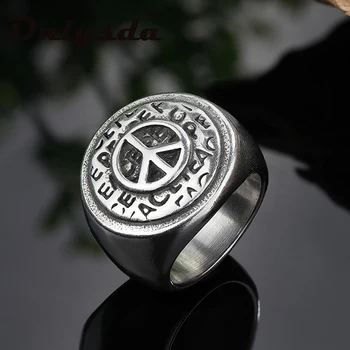 Taiji.lt Nerūdijančio Plieno Žiedas Meilė Taikos Simbolis Turas Gotikos Stiliaus Žiedai Priedai Mujer Masyvus žiedas, Papuošalų Dropshipping
