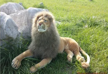 Didelis pliušinis realiame gyvenime liūtas žaislas didžiulis įdaryti modeliavimas guli liūtas lėlės dovana, apie 120x65cm xf2996