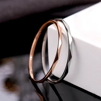 GU49 Titano plieno žiedas V formos rose gold minimalistinio nupjautas nerūdijančio plieno kūrybos uodega žiedas plonas bendrą žiedą Dovanų Saitą