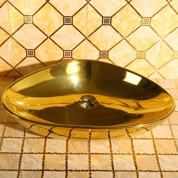 Aukso ovalo meno keraminės kriauklės