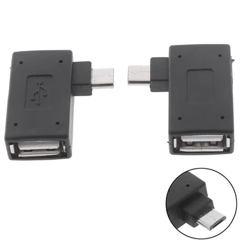 Moterų ir Vyrų Micro Adapteris USB 2.0 Micro OTG Maitinimo Prievadas 90 Laipsnių Dešiniuoju Kampu, USB OTG Adapteriai