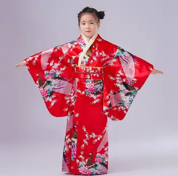 Vaikai Obi Derliaus Yukata Drabužius Mergina Japonijos Kimono Vaikai Haori Suknelė apanese Kimono Tradicinių Cosplay Kostiumų 16