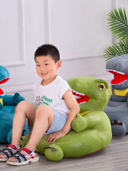 Vaikų Dinozaurų Sofos Vaikams, Kūdikių Paramos Sėdynės Sėdėti Minkšta Kėdė Pagalvėlė Sofa-Pliušinis Pagalvės Žaislų Maišą Pupelių Sofa Sėdynės