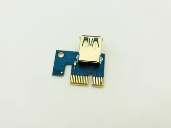 10VNT Aukso VER009S PCI Express PCIE PCI-E Riser Card 009s Molex 6Pin į SATA 1X 16X USB3.0 Extender Adapteris LED už BTC Kasyba