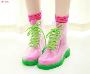 Moterų Kristalų želė batai suaugusiųjų slydimo butas su plokščiais lietaus batai mados skaidrus moterų saldainiai spalvos vandeniui batai