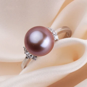Nekilnojamojo Gėlavandenių Perlų Žiedas Moterims,925 Sidabro Vestuvių Žiedas Natūralių Perlų Papuošalai Dukra Mergina Dovana