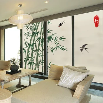 Naujas Kinų stiliaus Kinijos stiliaus elektrostatinės matinio stiklo plėvelė, popierius, skaidrios nepermatomas stumdomas duris, stiklo durys, lango lipdukas