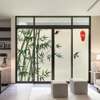 Naujas Kinų stiliaus Kinijos stiliaus elektrostatinės matinio stiklo plėvelė, popierius, skaidrios nepermatomas stumdomas duris, stiklo durys, lango lipdukas
