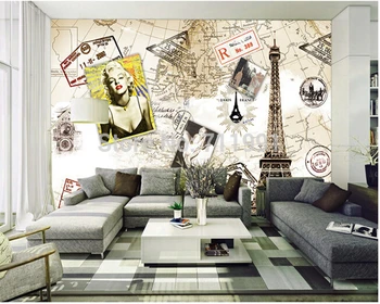 Custom europos stiliaus sienų dangos Marilyn Monroe sėdint kambario, miegamojo, TV foną, sienos papel DE parede