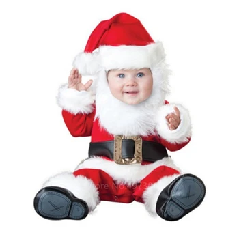 2020 m. Aukštos Kokybės Vaikiška Kalėdų Cosplay Nustatyti Kalėdų Senelio Kostiumus, Kūdikių Berniukų, Mergaičių Rezultatų Drabužių su Skrybėlę 90-160CM