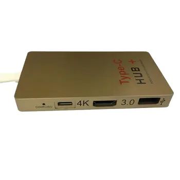 USB3.1 USB-C Hub + PD Mokestis USB 3.0 Hub Įkroviklis Hub Tipo c Kortelių Skaitytuvo Adapteris HD 