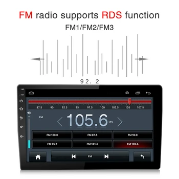 10.1 colių Android 9.1 1Din HD Paspauskite Sn Quad Core Automobilinis MP5 Grotuvas 1GB+16GB WIFI Bluetooth GPS Navigacijos FM Radijas