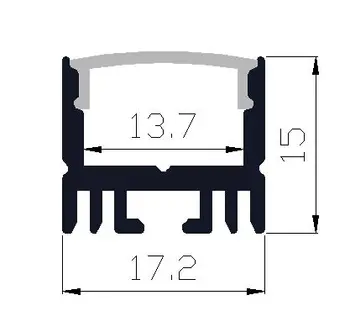 Nemokamas Pristatymas Aukštos Kokybės 2M ilgio LED aliumininiai profiliai(anoduoti sidabro spalvos) su PC padengti lankstų ar sunku LED juostos