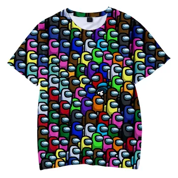 Cool 3d T-shirt Vasarą Tarp Mūsų T-shirt Mados Trumpas Rankovės O-Kaklo marškinėliai Vaikams Žaidimai Harajuku T-shirt Suaugusių Vyrų, Moterų