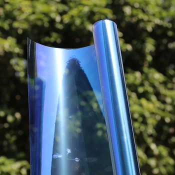 SUNICE 55% VLT Langų Plėvelė Mėlynos Spalvos Stiklo Lipduko kitu kampu Chameleonas Saulės Atspalviu Namų Pastato Automobilių 90cmX500cm
