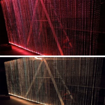 Gamyklos Profesinės diy led krioklys optinio pluošto apšvietimo užuolaidų sienos šviesos