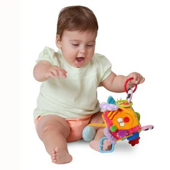 Kūdikių Mobiliojo Kūdikių Žaislai, Pliušas Blokas, Sankabos Kubo Barškučių Medžiaga, Knygos Pradžioje Naujagimiui Švietimo Žaislai 0-12 Mėnesių