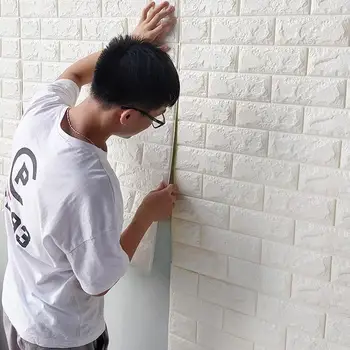 3D Plytų Sienų Lipdukai PASIDARYK pats Save Dekoro Putų, atsparus Vandeniui Sienų Dangos, Tapetai TV Šeimų Vaikų Kambarį