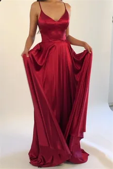 Raudona Prom Dresses Ilgai 2020 Spagečiai Dirželiai Spalvingas Grindų-Ilgis-line Oficialų Vakare Chalatai