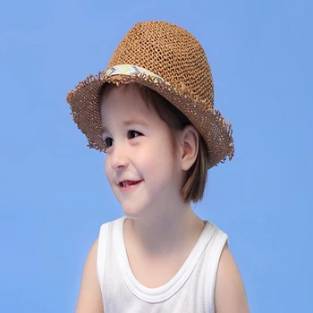 TOU--Kūdikių Berniukų Mielas Saulės Austi Skrybėlę Atvėsti Vaiko Šiaudų Paplūdimio Turizmo Skrybėlę Gražus Bžūp Luffy ' s hat1pc Nemokamas Pristatymas
