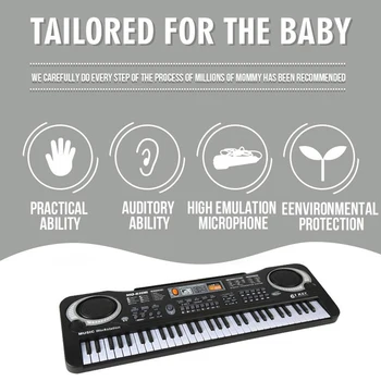 Muzikos Elektroninių Organų 61 Klaviatūros ir Mikro-telefono Muzikos Įspūdį Žaislai Vaikams ZJ55