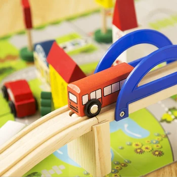 40PCS Miesto Viaduko Mediniai Blokai Vaikams Žaislas Švietimo Žaislai Vaikams Smėlio Lentelė Modeliavimo Statybos Modelis