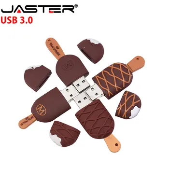 JASTER USB 3.0 animacinių filmų ledų usb flash drive, usb diskas, pen drive atminties diską mielas silikono 4GB 8GB 16GB 32GB 64GB U ratai