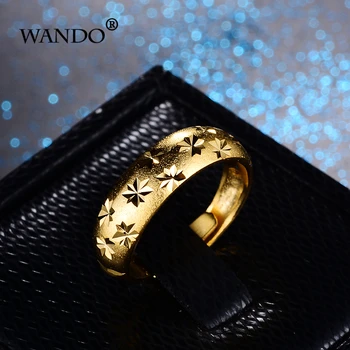 WANDO Aukso spalva vyrų ir moterų gėlės žiedas aukso žvaigždėtą euro monetos didmeninė Artimųjų Rytų Free Dydžio Žiedai R70